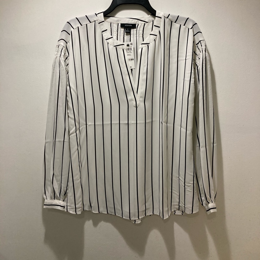 Alfani Striped Long Sleeve Women’s Blouse